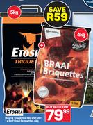 Etosha Triquettes 5Kg & Get PnP Braai Briquettes 4Kg-Both For