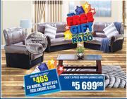 Casey 3 Piece Brown Lounge Suite