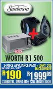 Sunbeam 3 Piece Appliance Pack+ Defy 20Ltr Microwave