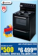 Russell Hobbs 680 4 Plate Black Stove