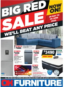 OK Furniture Botswana : Big Red Sale (28 May - 08 June 2025)