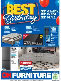 OK Furniture Lesotho : Best Birthday (17 June - 06 July 2025)