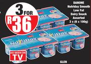 Danone Nutriday Smooth Low Fat Dairy Snack Assorted-For 3 x 6x100g