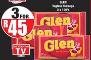Glen Tagless Teabags-For 3 x 100's Pack