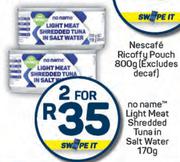 No Name Light Meat Shredded Tuna In Salt Water-For 2 x 170g