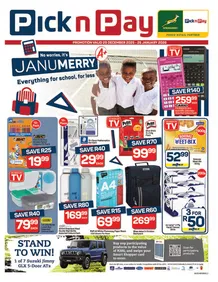 Pick n Pay Eastern Cape : Everything For School, For Less (29 December 2025 - 25 January 2026)