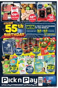 Pick n Pay Gauteng, Free State, North West, Mpumalanga, Limpopo and Northern Cape : Our 55TH  Birthday (25 July - 31 July 2022)
