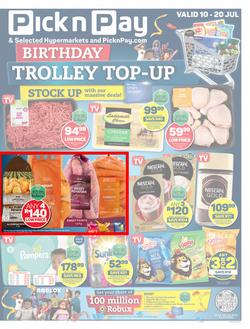 Pick n Pay Gauteng, Free State, North West, Mpumalanga, Limpopo & Northern Cape : Birthday Trolley Top-Up (10 July - 20 July 2023), page 1