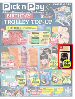 Pick n Pay Gauteng, Free State, North West, Mpumalanga, Limpopo & Northern Cape : Birthday Trolley Top-Up (10 July - 20 July 2023), page 1
