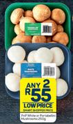 PnP White Or Portabellini Mushrooms-For 2 x 250g