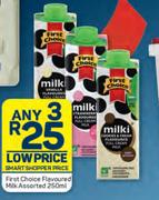 First Choice Flavoured Milk Assorted-Any 3 x 250ml