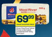 Clover Mooi River Salted Choice Or Springbok Unsalted Butter Brick-500g Each