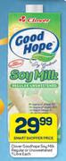 Clover Good Hope Soy Milk Regular Or Unsweetened-1L Each