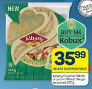 Albany Superior White Or Brown Wheat Wraps Assorted-270g