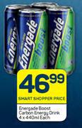 Energade Boost Carbon Energy Drink-4 x 440ml Each