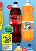 Coca-Cola Light, No Suagr, Tab, Fanta, Sprite Or Stoney Ginger Bee No Sugar-For Any 2 x 2.25Litre