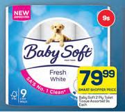 BabySoft 2 Ply Toilet Tissue Assorted-9s Each