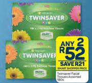 Twinsaver Facial Tissues Assorted-For Any 2 x 180s Pack