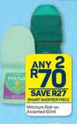 Mitchum Roll-On Assorted-For Any 2 x 50ml