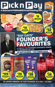 Pick n Pay Gauteng, Free State, North West, Mpumalanga, Limpopo and Northern Cape : Ray Days (28 September - 01 October 2023)