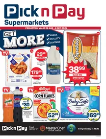 Pick n Pay Gauteng, Free State, North West, Mpumalanga, Limpopo and Northern Cape : Get More (22 August - 08 September 2024)