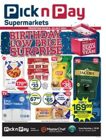 Pick n Pay Gauteng, Free State, North West, Mpumalanga, Limpopo and Northern Cape : Birthday Specials (08 July - 23 July 2024)