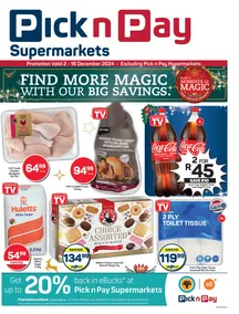 Pick n Pay Gauteng, Free State, North West, Mpumalanga, Limpopo and Northern Cape : Christmas Specials (02 December - 16 December 2024)