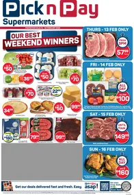 Pick n Pay Gauteng, Mpumalanga, Limpopo, Free State, Northern Cape & North West : Our Best Weekend Winners (13 February - 16 February 2025)