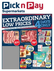 Pick n Pay Gauteng, Free State, North West, Mpumalanga, Limpopo & Northern Cape : Extraordinary Specials (27 February - 02 March 2025)