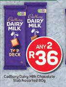 Cadbury Dairy Milk Chocolate Slab Assorted-Any 2 x 80g