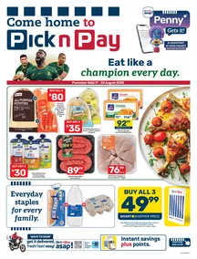 Pick n Pay Gauteng, Mpumalanga, Limpopo. Free State, North West & Northern Cape : Eat Like A Champion Every Day (17 August - 23 August 2026)