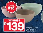 Banquet 3-Piece Salad Bowl Set Assorted-Each