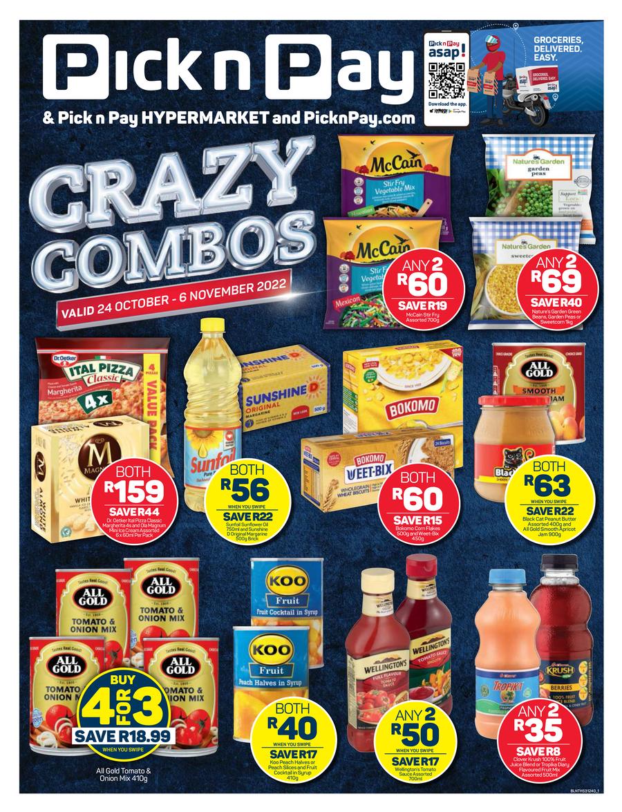 Pick n Pay : Crazy Combos (24 October - 06 November 2022) — m.guzzle.co.za