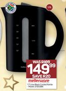 Mellerware 1.7L Black Corded Kettle 21203BK
