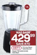 Defy 1.5L Glass Table Blender TB 5400 B 400