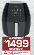 Aim 5.5L Black Digital Air Fryer