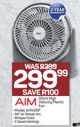 Aim 20cm High Velocity Plastic Fan AHV20P