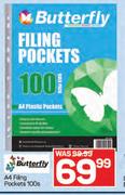 Butterfly A4 Filling Pockets 100s