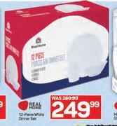 Real Home 12 Piece White Dinner Set