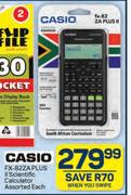 Casio FX-82ZA Plus II Scientific Calculator Assorted-Each