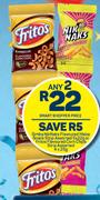 Simba Nik Naks Flavoured Maize Snack Strip 5 x 22g Or Fritos Flavoured Corn Chips Strip 4x25g-Any 2 