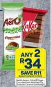 Nestle Aero Or Kitkat 8 finger Chocolate Slab Assorted-For Any 2 x 85g