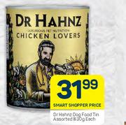 Dr Hahnz Dog Food Tin Assorted-830g Each