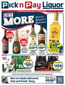Pick n Pay Liquor : Get More (25 July - 05 August 2024)