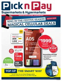 Pick n Pay : Cellular Specials (23 October - 26 December 2024)