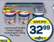 Lancewood Double Cream Yoghurt Assorted-6 x 100g Per Pack