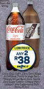 Coca Cola Light,Zero Sugar & Caffeine,Fanta Orange Zero,Stoney Ginger Beer Zero-Any 2 x 2L
