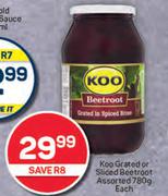 Koo Grated Or Sliced Beetroot Assorted-780g Each