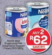 Nestle Ideal Evaporated Milk Or Dessert Cream-2 x 290g/380g