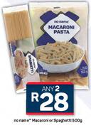 No Name Macaroni Or Spaghetti-For Any 2 x 500g